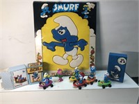 Vintage Smurf Toy Lot Radio Puzzle And figurines