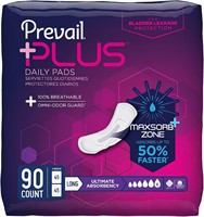 Prevail Ultimate Bladder Pads  Long  90 Count