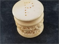 Antique Asian ivory carved pepper shaker, NO SHIPP