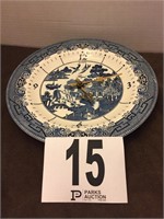Blue Willow 10 ½” Plate Clock Early