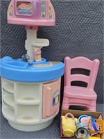little tykes child's play kitchen with chair  &