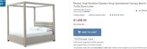 WR63 Eastern King Upholstered Canopy Bed