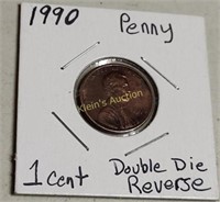1990 lincoln cent double die reverse