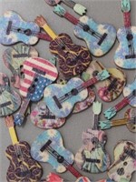 20 assorted mini wooden guitars. Approx inch and