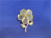 Vintage 2" Floral Brooch