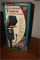 NIB  Heavy Duty Outside Timer with 6 receptacles