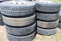 (8) 295/75R22.5 tires