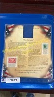 Andrew Jackson stamp information card