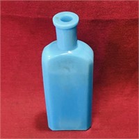 Blue Milk Glass Medicine Bottle (Antique)