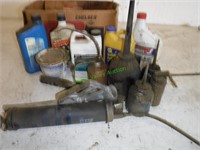 Assorted Oil Cans,Grease Gun, Oil