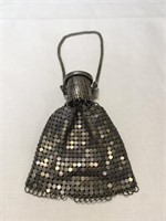 Antique 1920’s flapper era mesh purse silver and