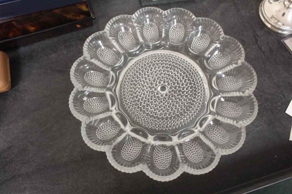 Large Devil Egg Glass Platter