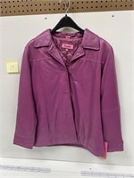 Excelled Collection Faux Purple Leather Jacket