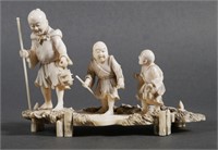 Japanese Carved Ivory Figural Group