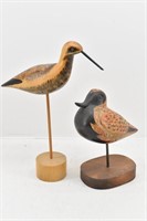(2) Decorative Wooden Bird Decor