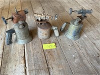 Lot of 3 vintage blow torches