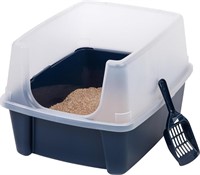 IRIS USA Cat Litter Box, Open Top with Scoop