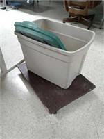 4 wheel platform cart and tote with lid