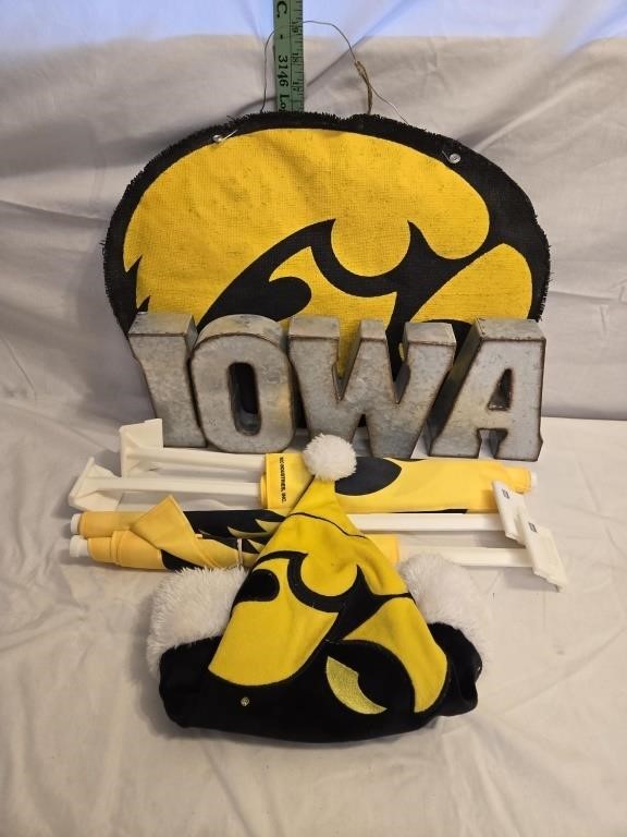 Iowa Hawkeye Decor, Car Flags & Hat