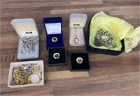 Anniversary Pins & Vintage Jewelry in Boxes