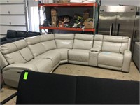 Electric Leatherette Sectional ( Has scrapes and