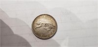 1967 Canadian $0.25 Silver Bob Cat Coin