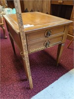 2 DRAWER WOOD END TABLE