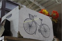 BICYCLE DECORATED WOODEN CRATE