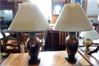 Pair of Oriental Brass Lamps