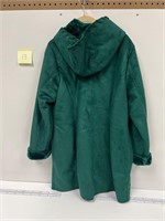 Denim & Company Green Padded Hooded Jacket NEW