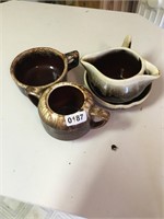 3 brown dishes