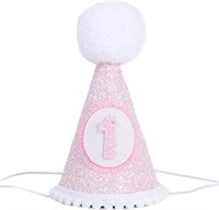 LINLULU First Birthday Hat for Baby Girls - White