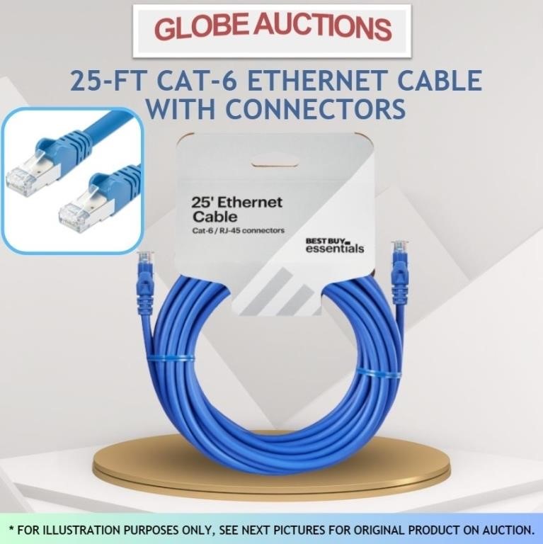 25-FT CAT-6 ETHERNET CABLE W/ CONNECTORS