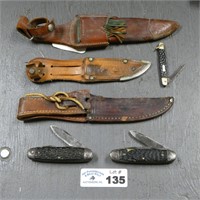 Assorted Pocket Knives & Sheaths - AS IS