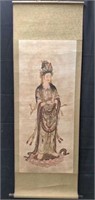 Large Chinese scroll of painted Kwan Yin approx