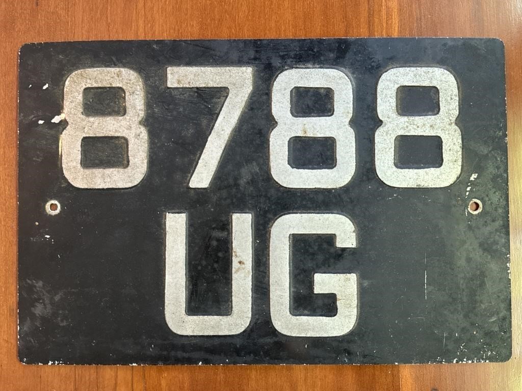 Vintage Great Britian License Plate