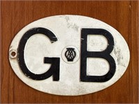 Great Britian Auto Club Metal Sign