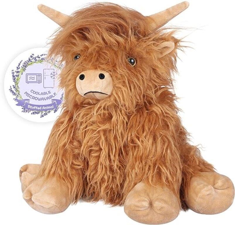 SuzziPals Highland Cow Stuffed Animals, Microwavab