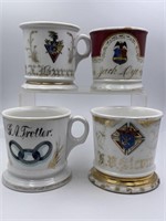 Fraternal Organization Porcelain Shaving Mugs