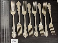 STERLING IS WILD ROSE 8 DINNER FORKS 12.46 OZT