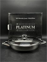 New Professional Platinum Grill Pan w/Cover 13"