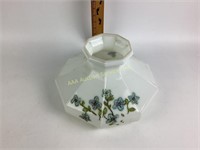 Aladdin Milk Glass Lamp Shade With Floral Accent,