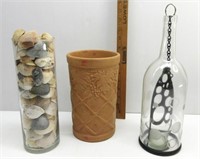 Terra Cotta Vase,Sea Shells,Tealight Bottle Hanger