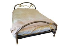 Queen Size Brass and Metal Lily Bed Frame