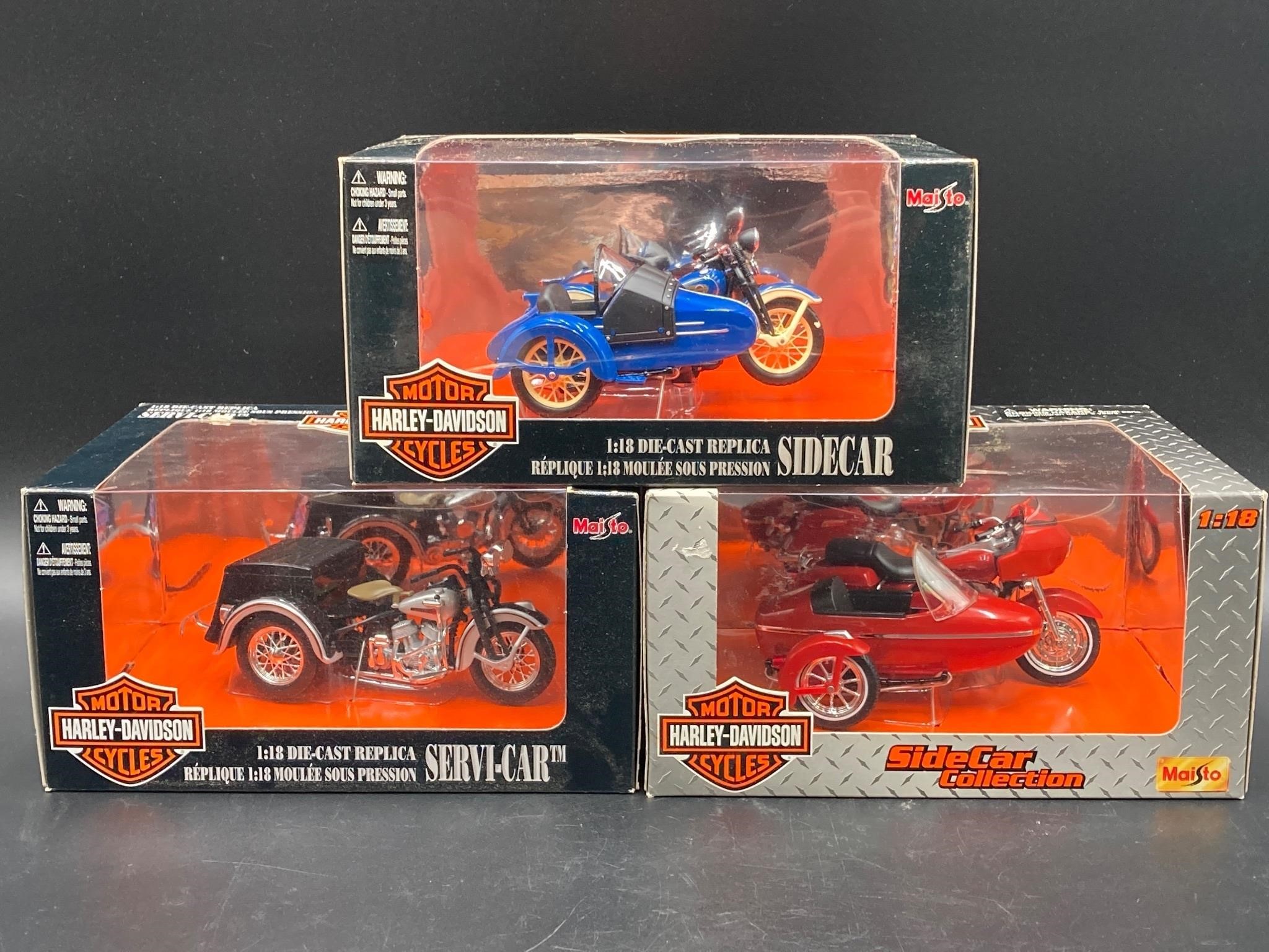 Harley-Davidson Sidecar & Servicar 1:18 Diecasts