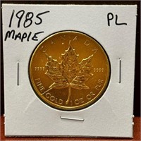 1985 1oz. GOLD CANADA MAPLE - PL