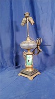 Antique Mid Century Lamp with Handpainted Egret