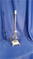 Antique Brass/Marble Art Deco Lamp with Cherubs