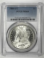 1884-CC Morgan Silver $1 Carson City PCGS MS64