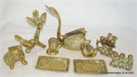 Collection of Vintage Solid Brass Figurines